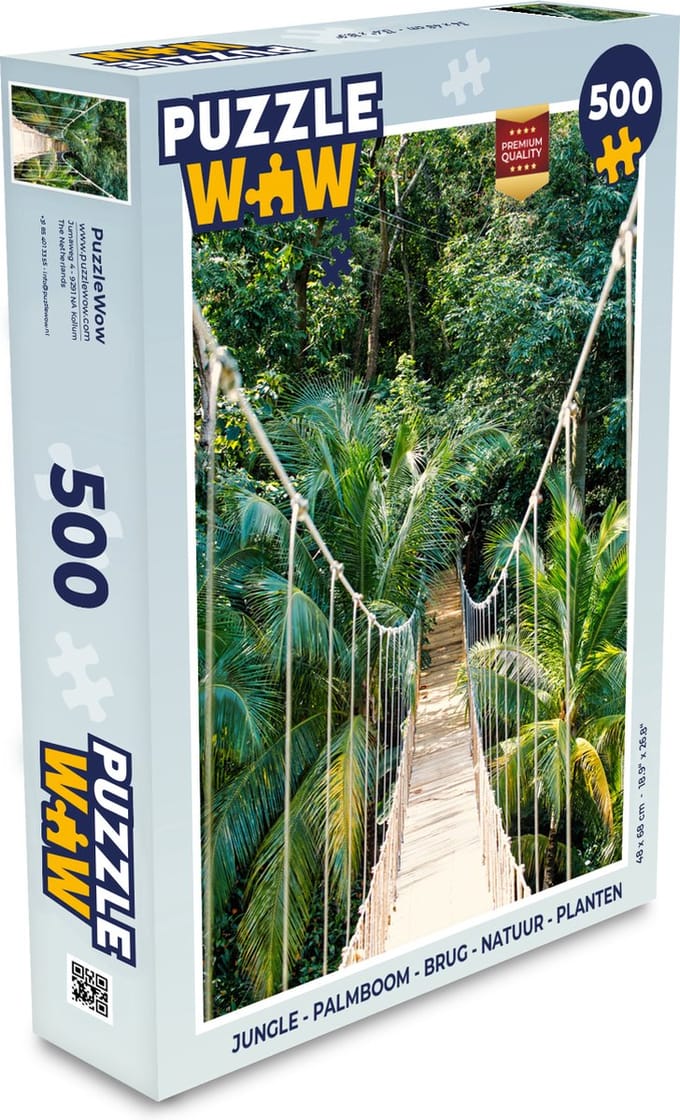 Puzzel Jungle - Palmboom - Brug - Natuur - Planten - Legpuzzel - Puzzel 500 stukjes