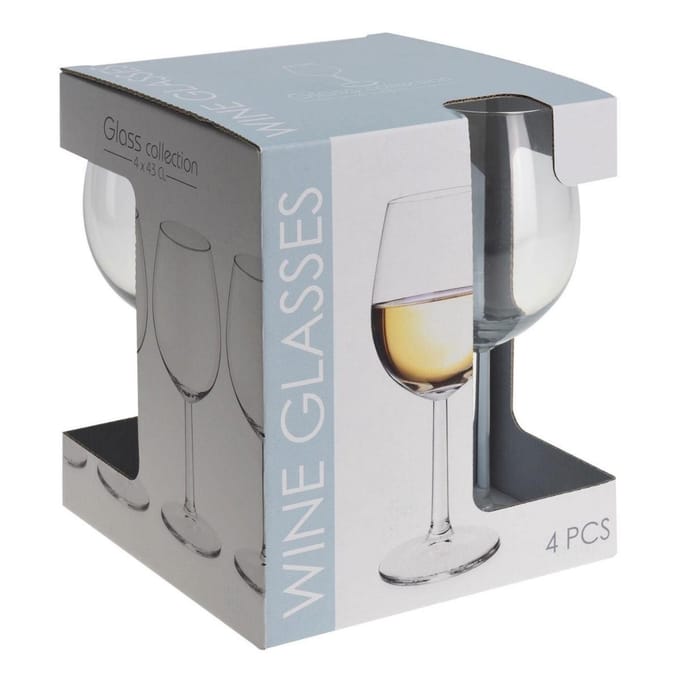 Excellent Houseware Set van 4 witte wijnglazen 43cl