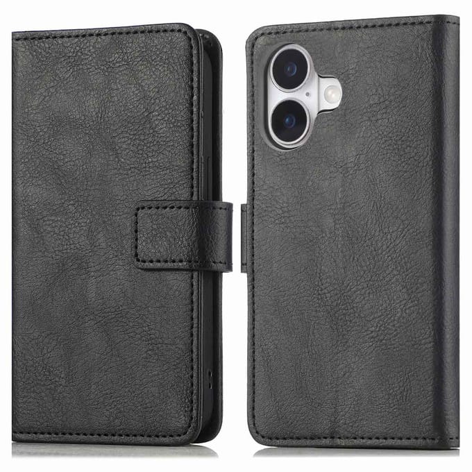 imoshion Hoesje - Geschikt voor Apple iPhone 16 Plus - Luxe Bookcase - Zwart