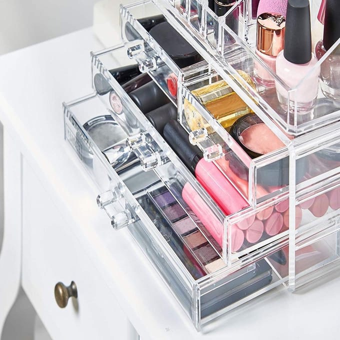 Nieuwe Clear Acryl Cosmetische Organizer Display Tafel Opbergstandaard - Make Up 4. make up tafel