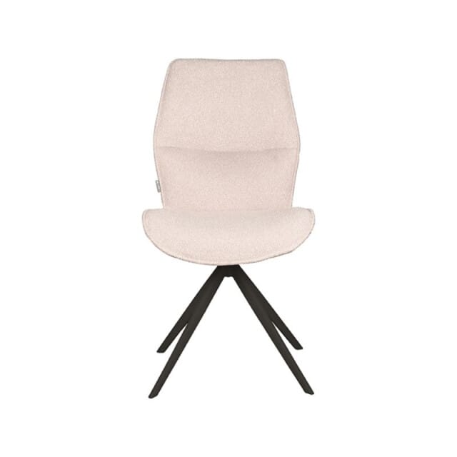 LABEL51 Comfy Eetkamerstoel - Naturel - Stof - Zwart Metaal - Stoel - Normale eetkamerstoel