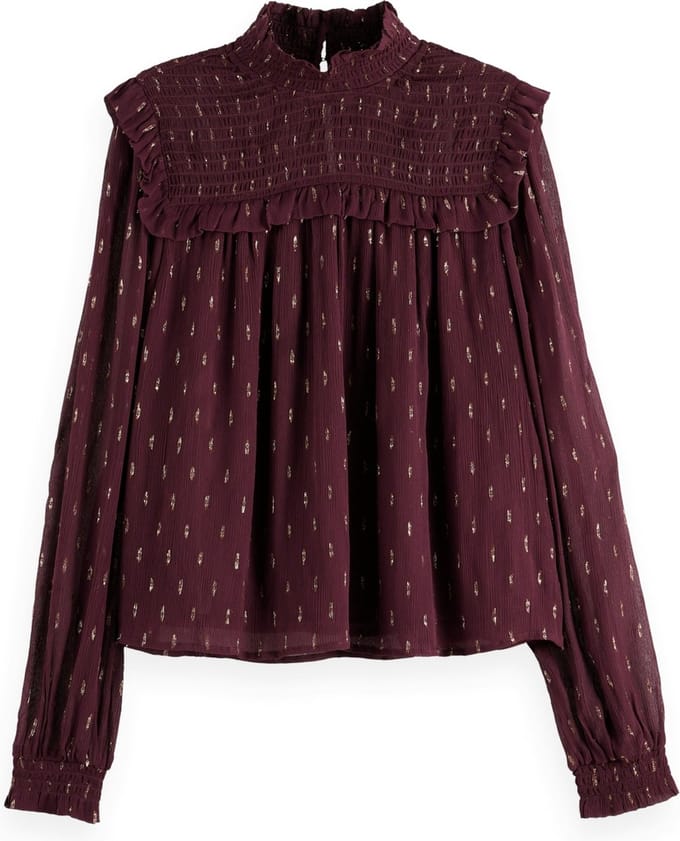 Scotch & Soda LUREX SMOCK TOP Dames Blouse - Maat 40