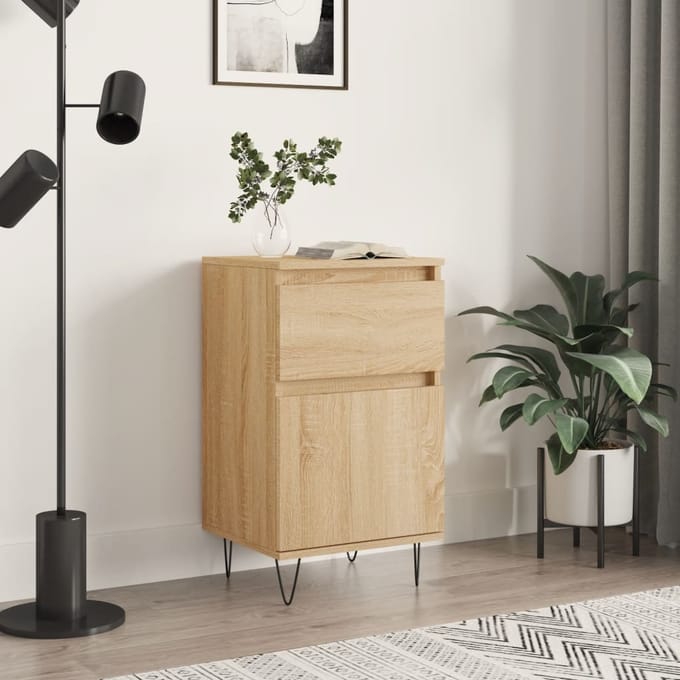 vidaXL - Dressoir - 40x35x70 - cm - bewerkt - hout - sonoma - eikenkleurig