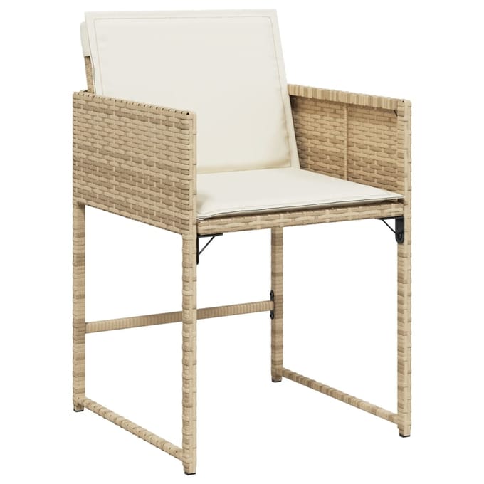 vidaXL - Tuinstoelen - 4 - st - met - kussens - poly - rattan - beige