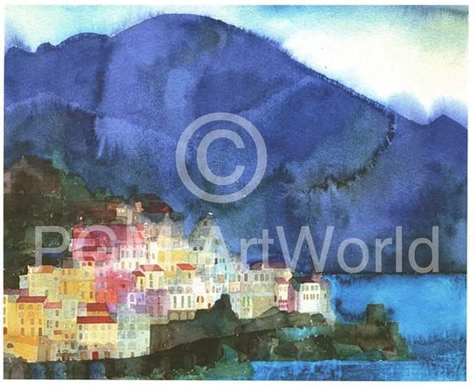 Kunstdruk Ralf Westphal - Amalfi, Golf von Salerno 40x30cm