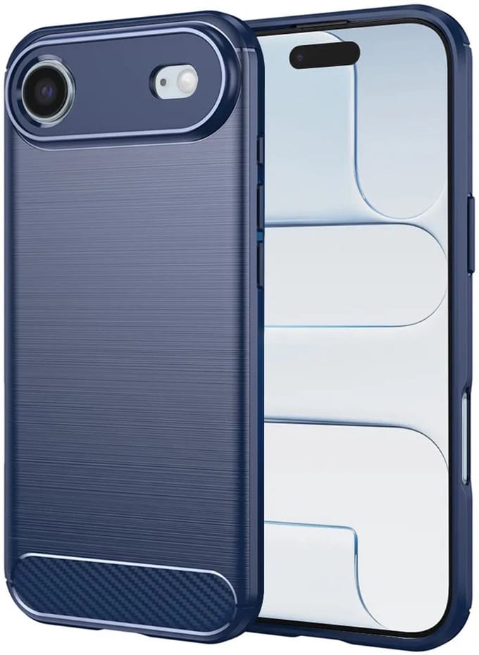 Hoesje geschikt voor Apple iPhone Air - Techsuit Carbon Silicone Back Cover - Blauw