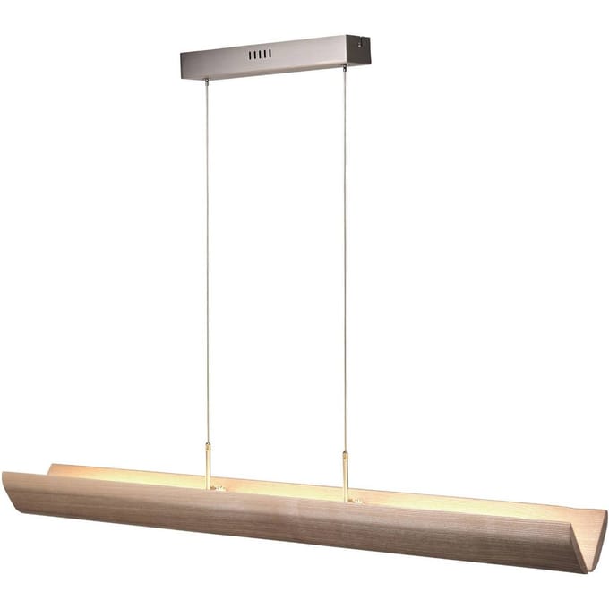 Brilliant LED hanglamp Monterra, lengte 132 cm, bruin, hout