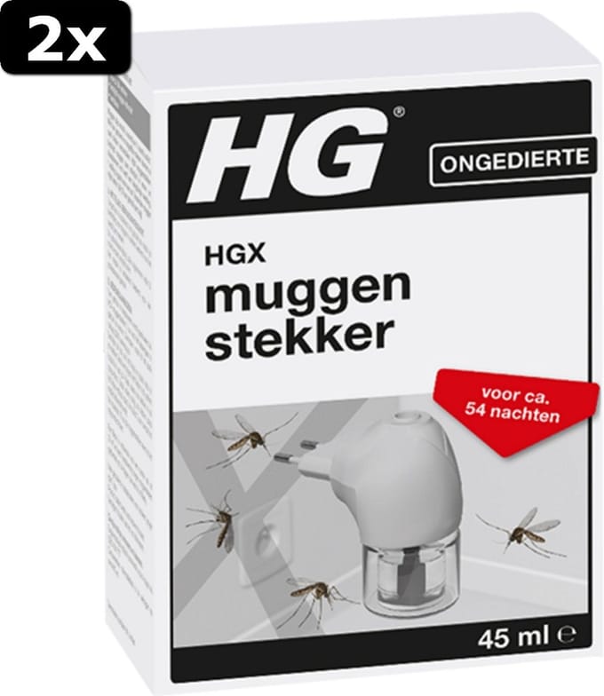 2x HG 15852N Muggenstekker Wit/Transparant