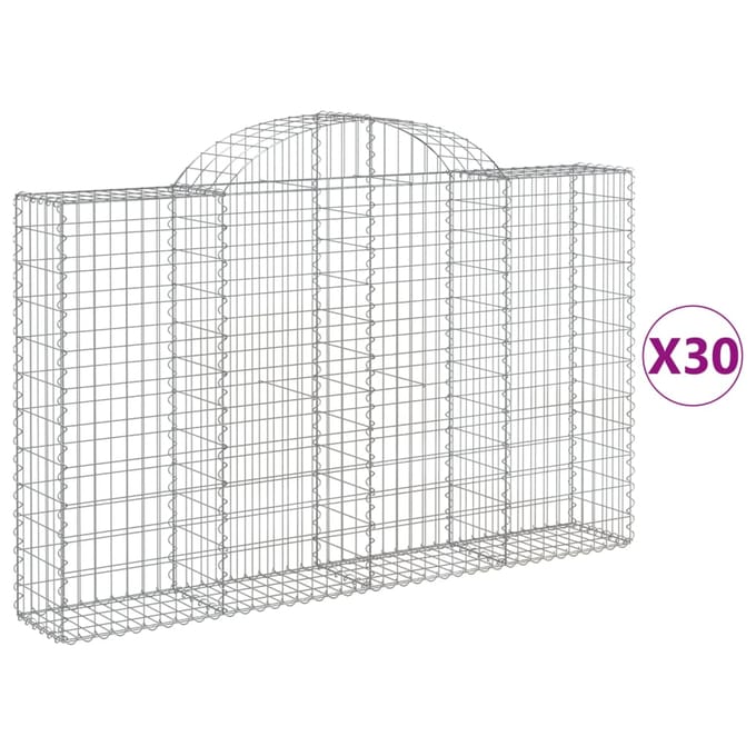 vidaXL - Schanskorven - 30 - st - gewelfd - 200x30x120/140 - cm - ijzer