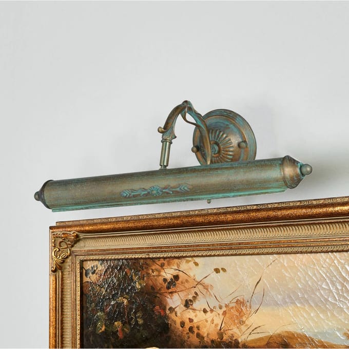 Lindby schilderij verlichting Kalea, 46 cm, 2-lamps, verdigris, E14