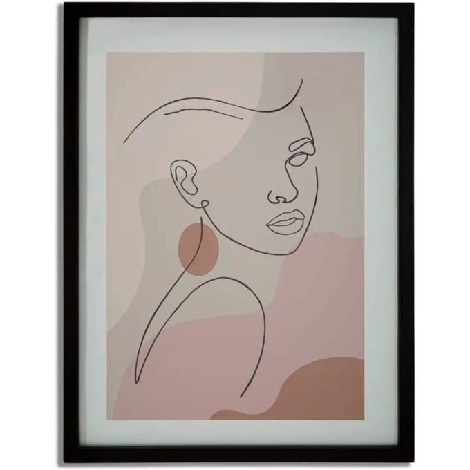 Muurdecoratie met een ingelijste print Mauro Ferretti Face-B