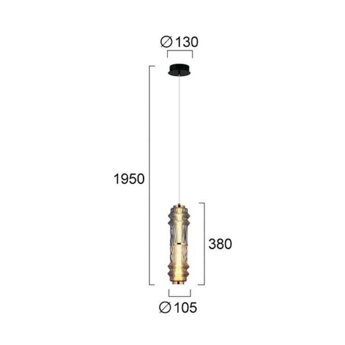 Viokef LED hanglamp Dereck, rookgrijs/amberkleurig, Ø 10 cm, glas