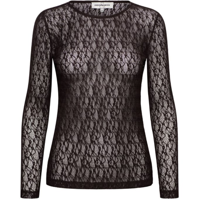 &Co Woman TRIS LACE - Top - L - Bruin