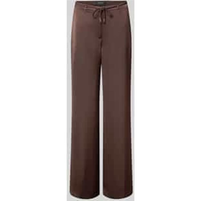 Glanzende wide fit broek met strikceintuur
