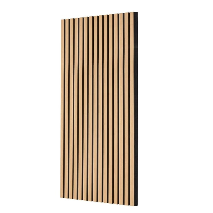 Panneaux Acoustiques à Lamelles de Bois 23,6 x 47,2 pouces pour Décoration Murale Moderne Chêne Clair