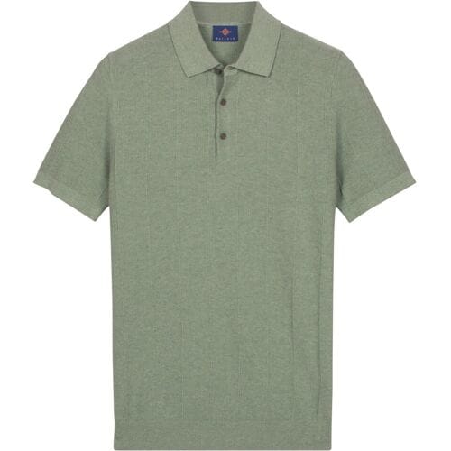 Baileys Polo Structure Drop Needle Tight Knit Short Sleeve Misty Green / male