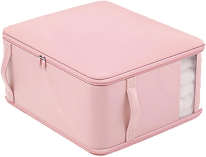 Dekbed Tas - Opbergzak - Ruimte Besparen - Transparant Venster - Maat L - Roze