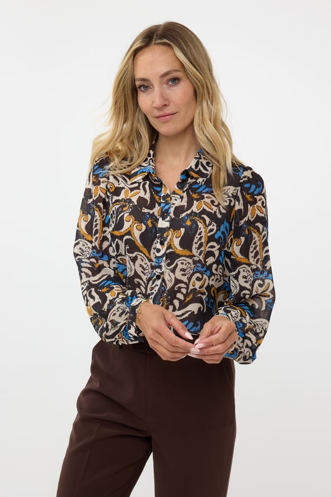 EsQualo Blouse Basic Elegant Leaves Print Taglia: 36 | Magliette intime Outlet | Donna