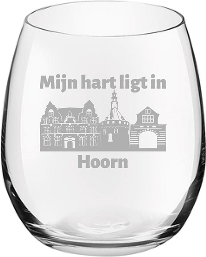 Gegraveerde Drinkglas 39cl Hoorn