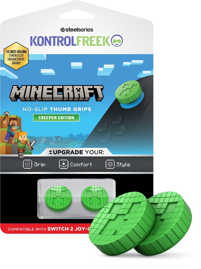 KontrolFreek No-Slip Thumbgrips - Switch 2 - Minecraft Creeper Edition