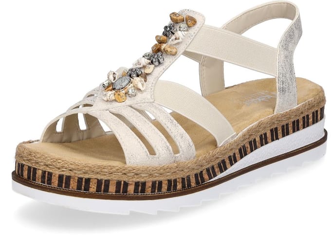 Rieker -Dames - beige - sandalen - maat 42