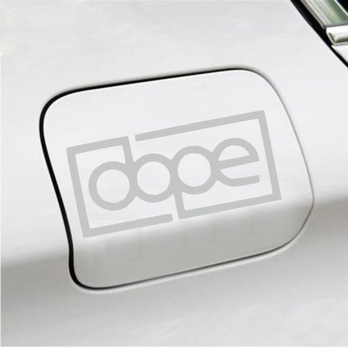 Bumpersticker - Dope - 6,8 X 14,8 - Licht Grijs