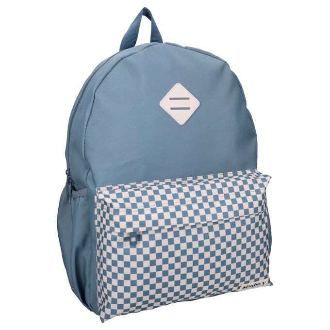 Studio V Double Check - Rugzak - Gevoerd - 13,6 liter - 39 x 29 x 12 cm - Geruit - Blauw