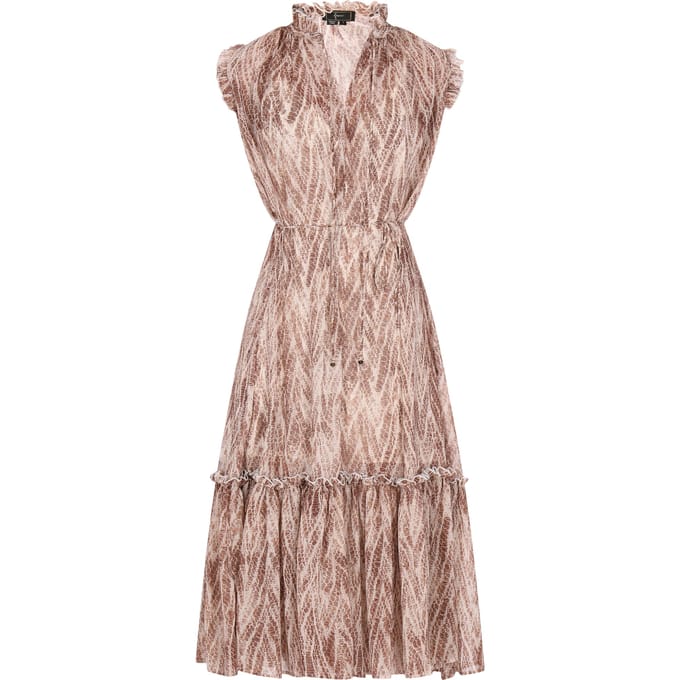 Faina Jurk Dames Bruin Veelkleurig
