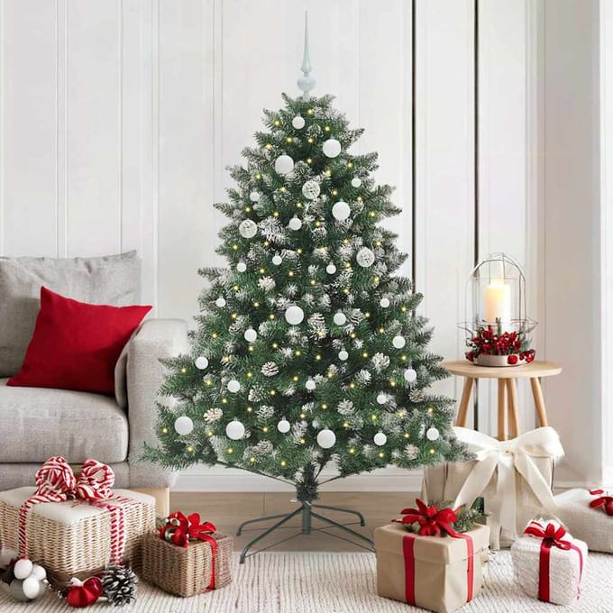vidaXL - Kunstkerstboom - Groen - 150 - cm - PVC - en - Plastic - en - Staal