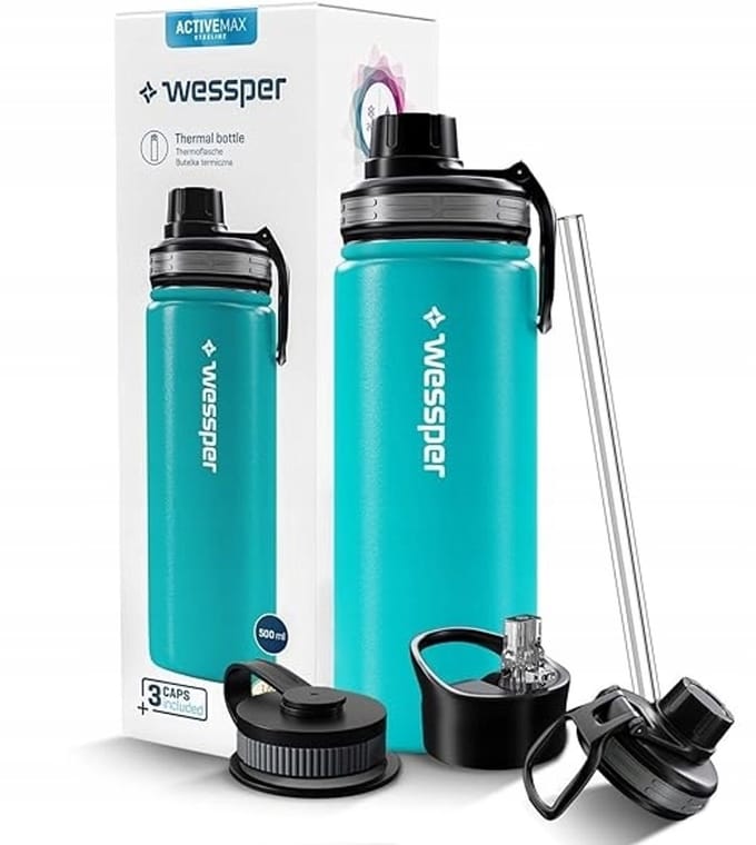 Wessper Steeline Thermosfles 500ml - Zeewater Blauw