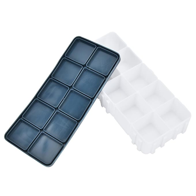Boîte Palette avec Couvercle en Caoutchouc pour Pigments Aquarelle (10 Compartiments Assemblables) gray