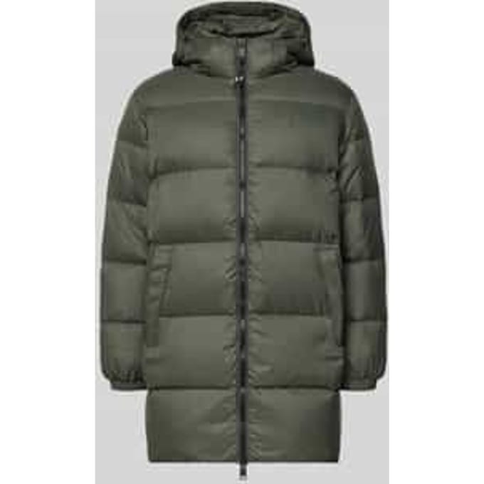 Regular fit lange donsjas met logostitching