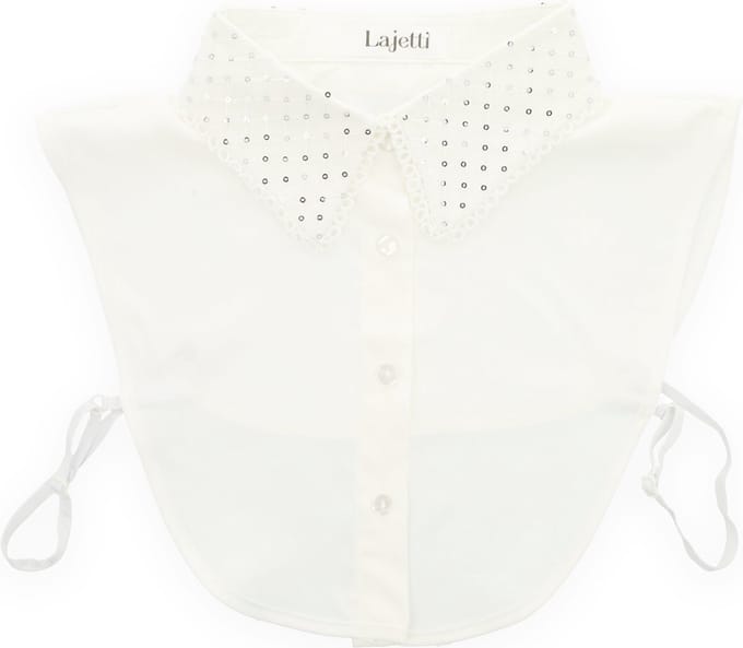 Lajetti - Wit Kraagje met Pailetten - Dames Blouse Kraagje Los