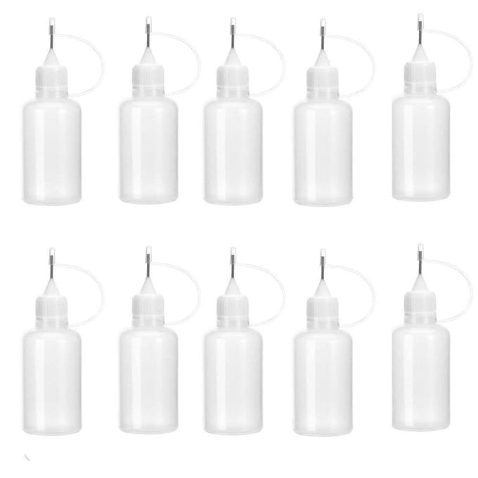6 Stuks 30ml Lijmfles met Naaldpunt DIY Papierkunst Quilling Tool Fles Naaldfles Applicator white