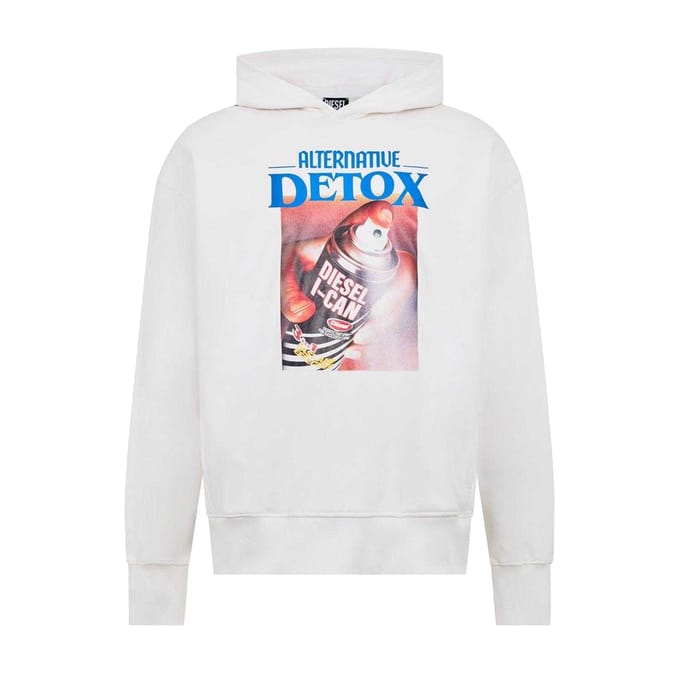 Diesel Unisex Graphic Print Regular Hoodie voor volwassenen (Wit)