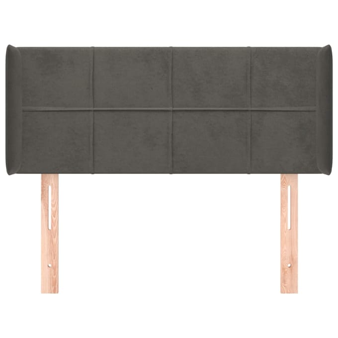 vidaXL - Hoofdbord - met - randen - 83x16x78/88 - cm - fluweel - donkergrijs