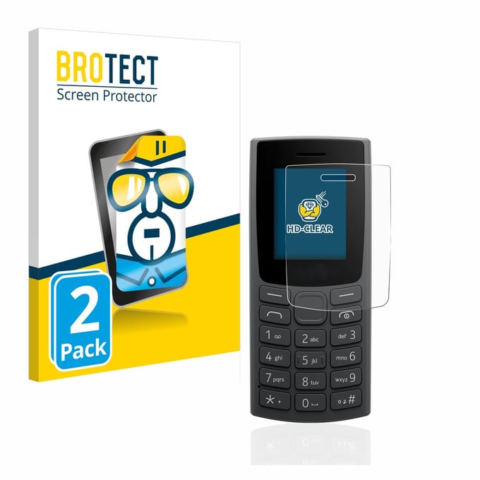 BROTECT - Screenprotector voor Nokia 110 (2023) - Folie Beschermfolie transparant 2 Stuks