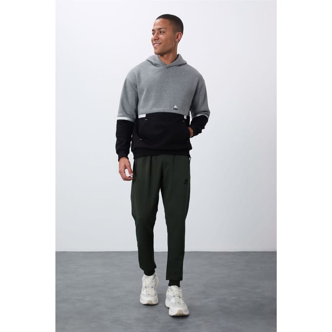Heren Kleurblok Capuchon Sweatshirt