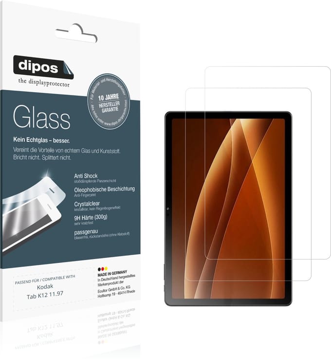dipos – 2x Pantserfolie geschikt voor Kodak Tab K12 11.97 | 9H Screenprotector