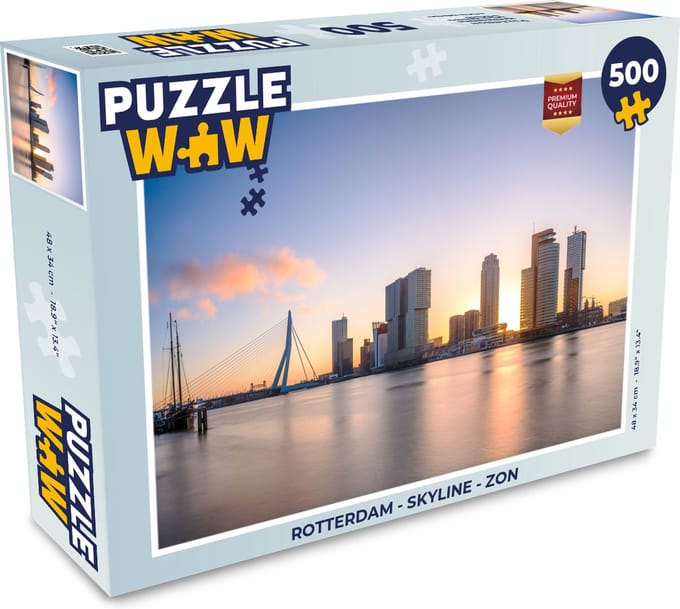 Puzzel Rotterdam - Skyline - Zon - Legpuzzel - Puzzel 500 stukjes