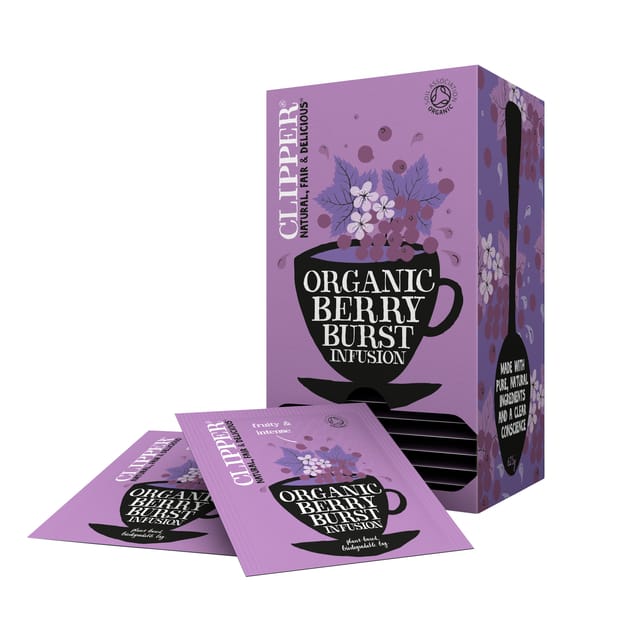 Clipper Berry Burst Tea - fruitige infusion, cafeïnevrij - 25 zakjes