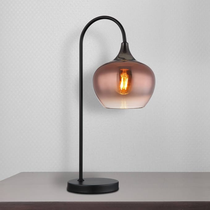 Tafellamp - rood - MAXY - glas - kleurglas-lamp - E27 - 15548TG - Globo