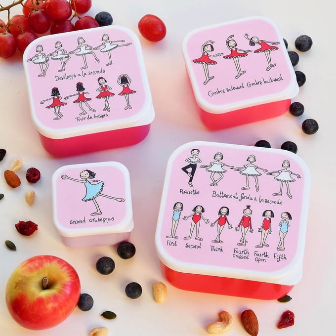 Ballet kleine snackboxjes snackdoosjes set 4 stuks - Tyrrell Katz