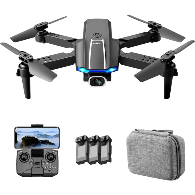 YLR/C S65 RC Drone met Camera 4K Dual Camera RC Quadcopter met Functie Trajectory Flight Gebaar black-4K camera-3 battery