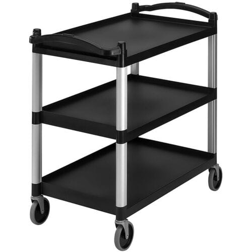 CAMBRO Serveerwagen van polypropyleen - 1015x540mm - met 3 planken - Zwart