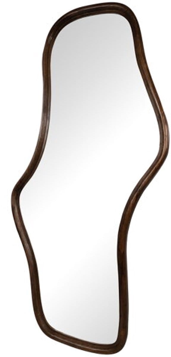 Spiegel Wavy mangohouten lijst 160x80 cm - Walnoot