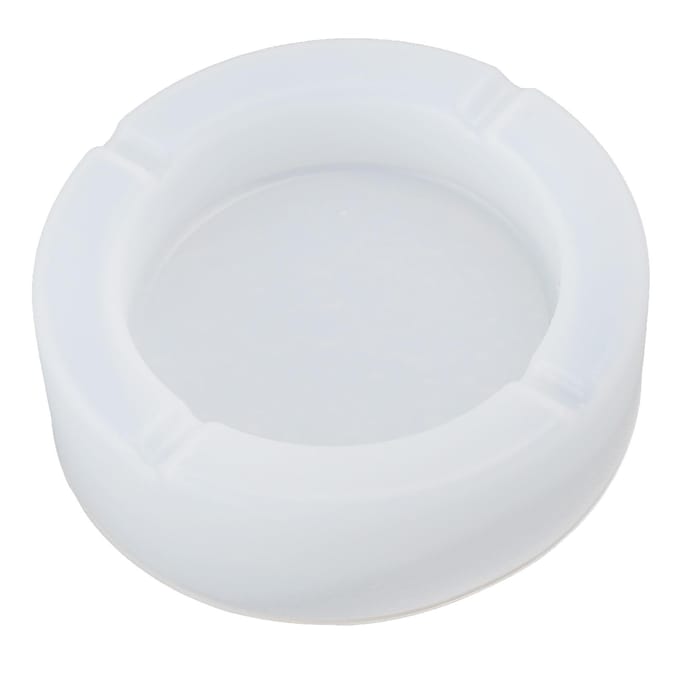 1 Moule Cendrier Set DIY Moule Époxy Cristal Surface Miroir Boîte de Rangement en Silicone Base Ronde L white