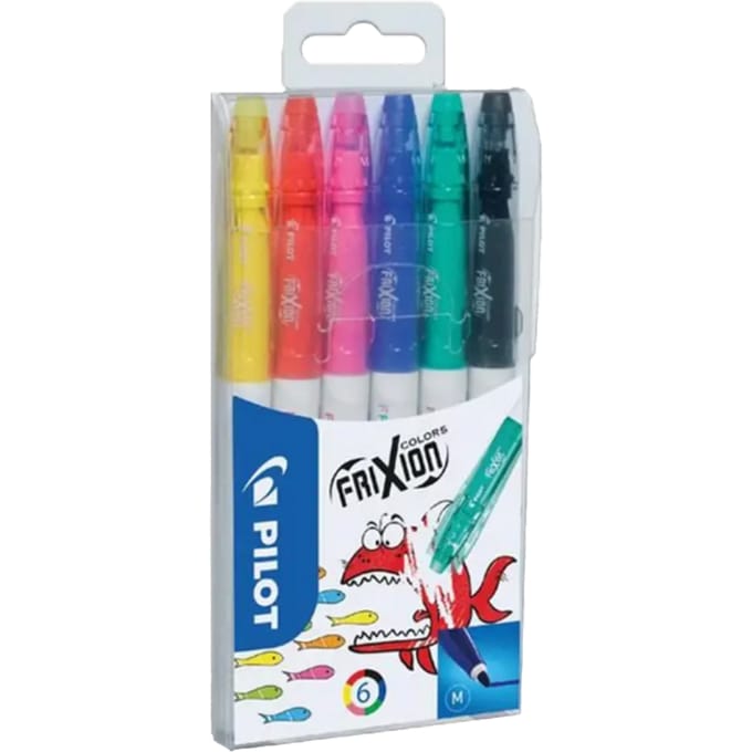 Viltstift PILOT friXion Colors medium assorti etui à 6 stuks