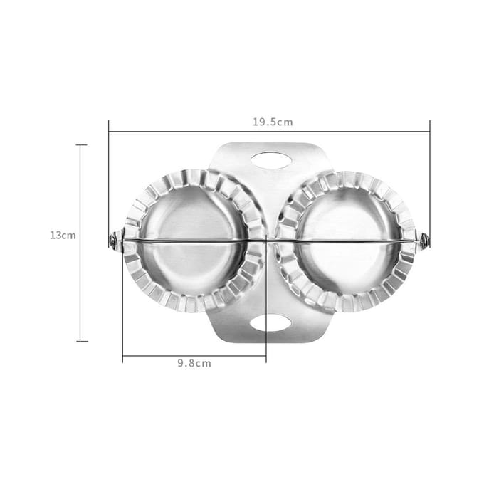 Roestvrijstalen Dumpling Klem Dubbelkoppige Handmatige Dumpling Vorm Dumpling Maker zilver