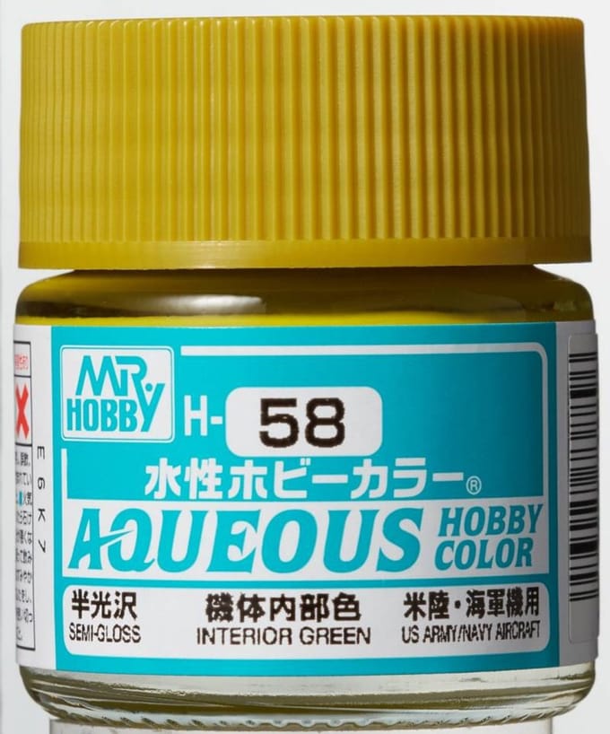 Gunze H-058 - Interior Green Dg - Mr. Hobby Aqueous Modelbouwverf 10ml